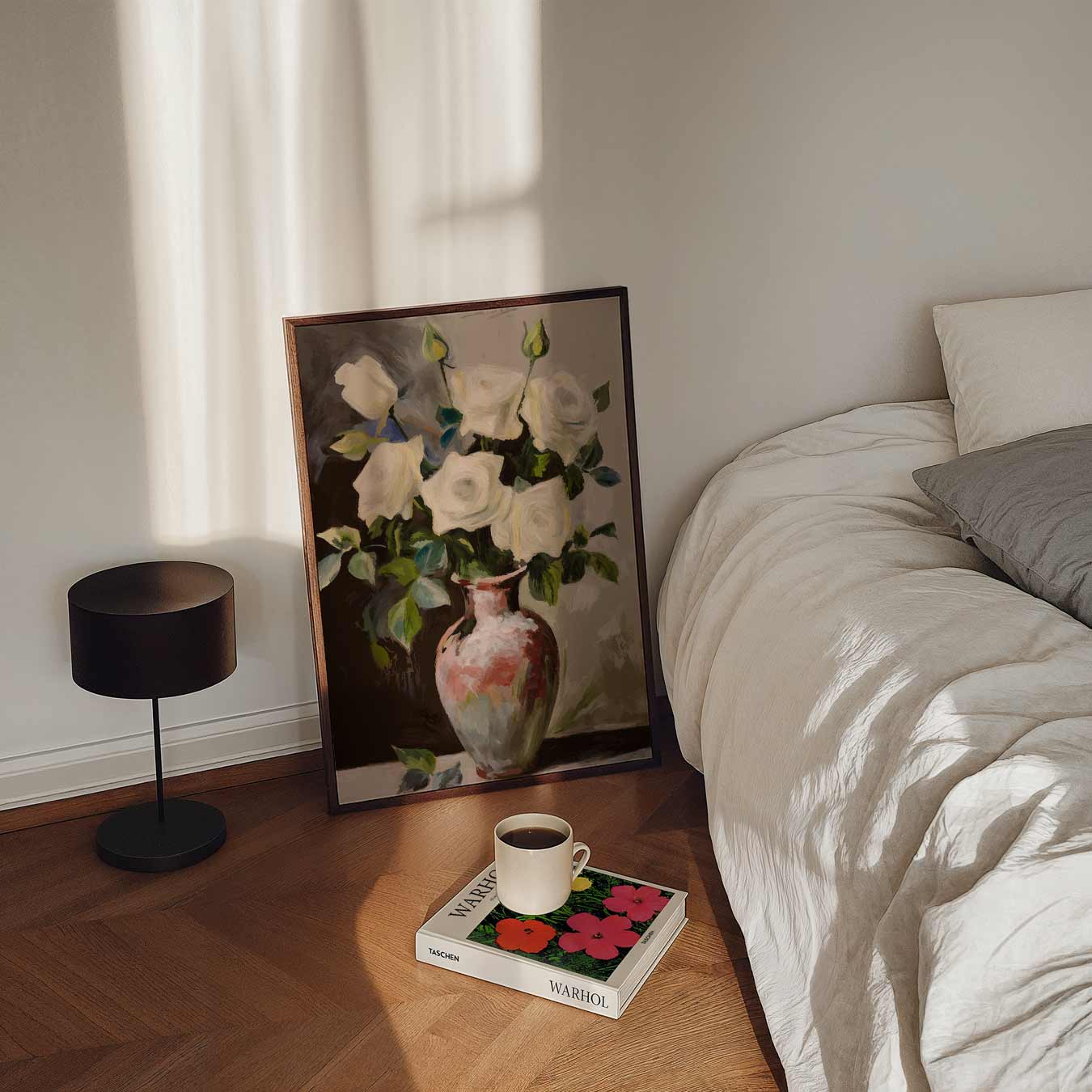 Elegante Witte Rozen Poster