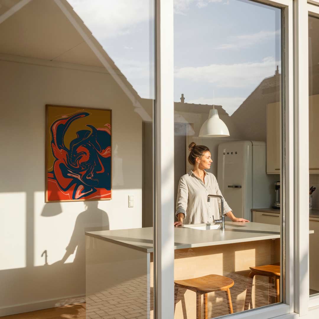 Abstracte Kleurenwerveling Poster-WallArtistic