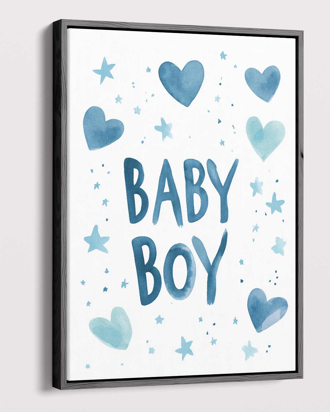Baby Boy Waterverf Poster Kunstwerk-canvas-dibond-plexiglas-wanddecoratie-WallArtistic