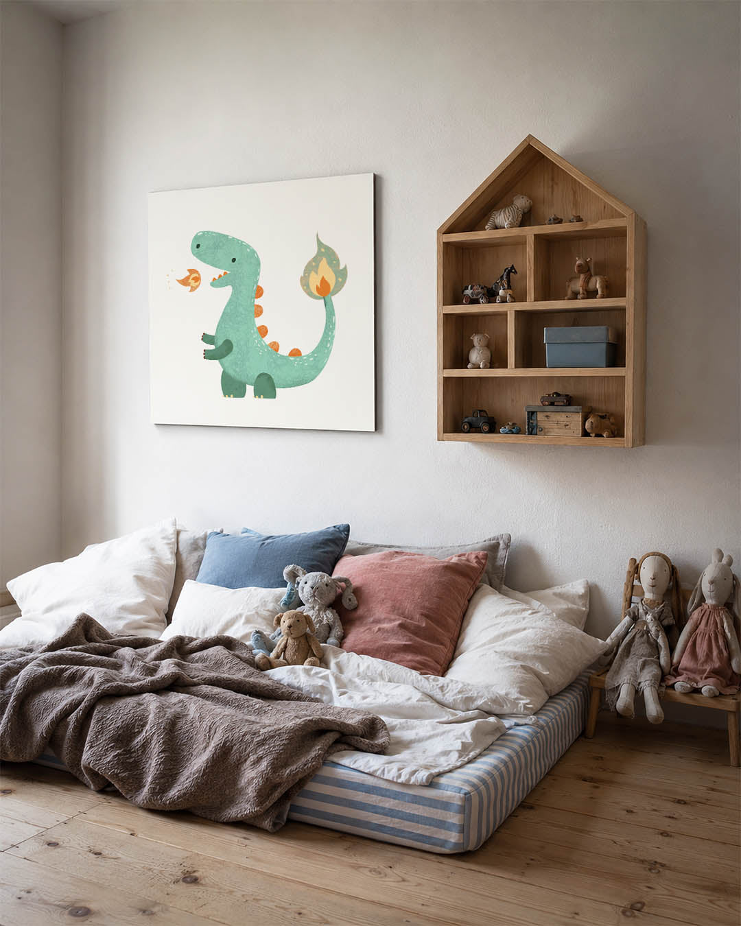Speelse dinosaurus illustratie Kunstwerk