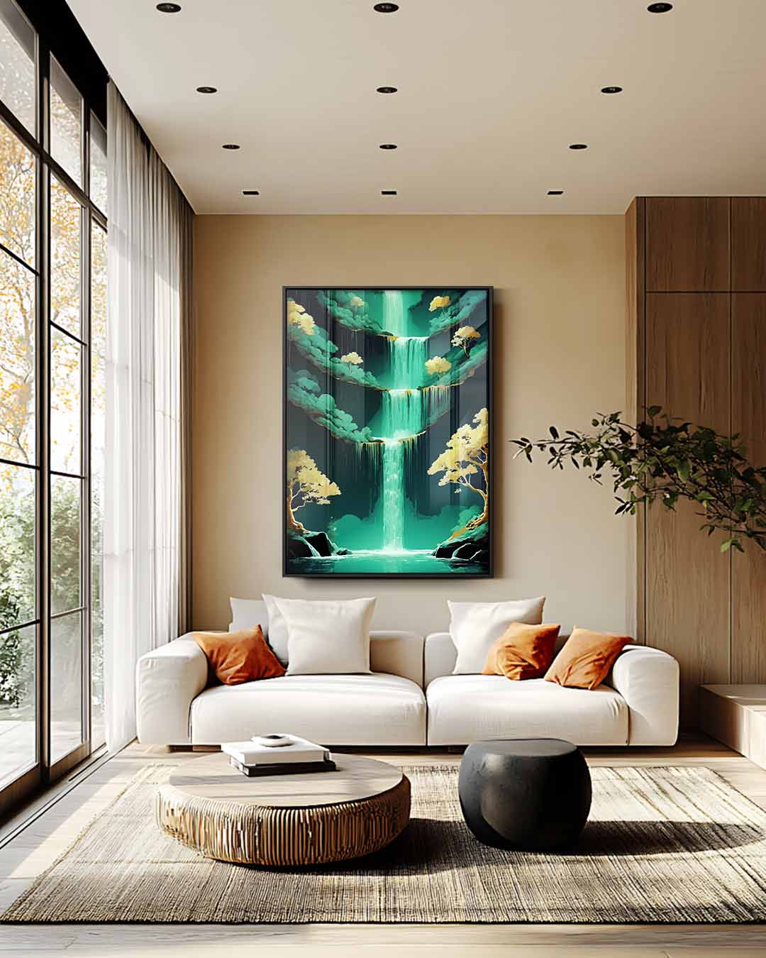 Magische Waterval Kunstwerk-canvas-dibond-plexiglas-wanddecoratie-WallArtistic