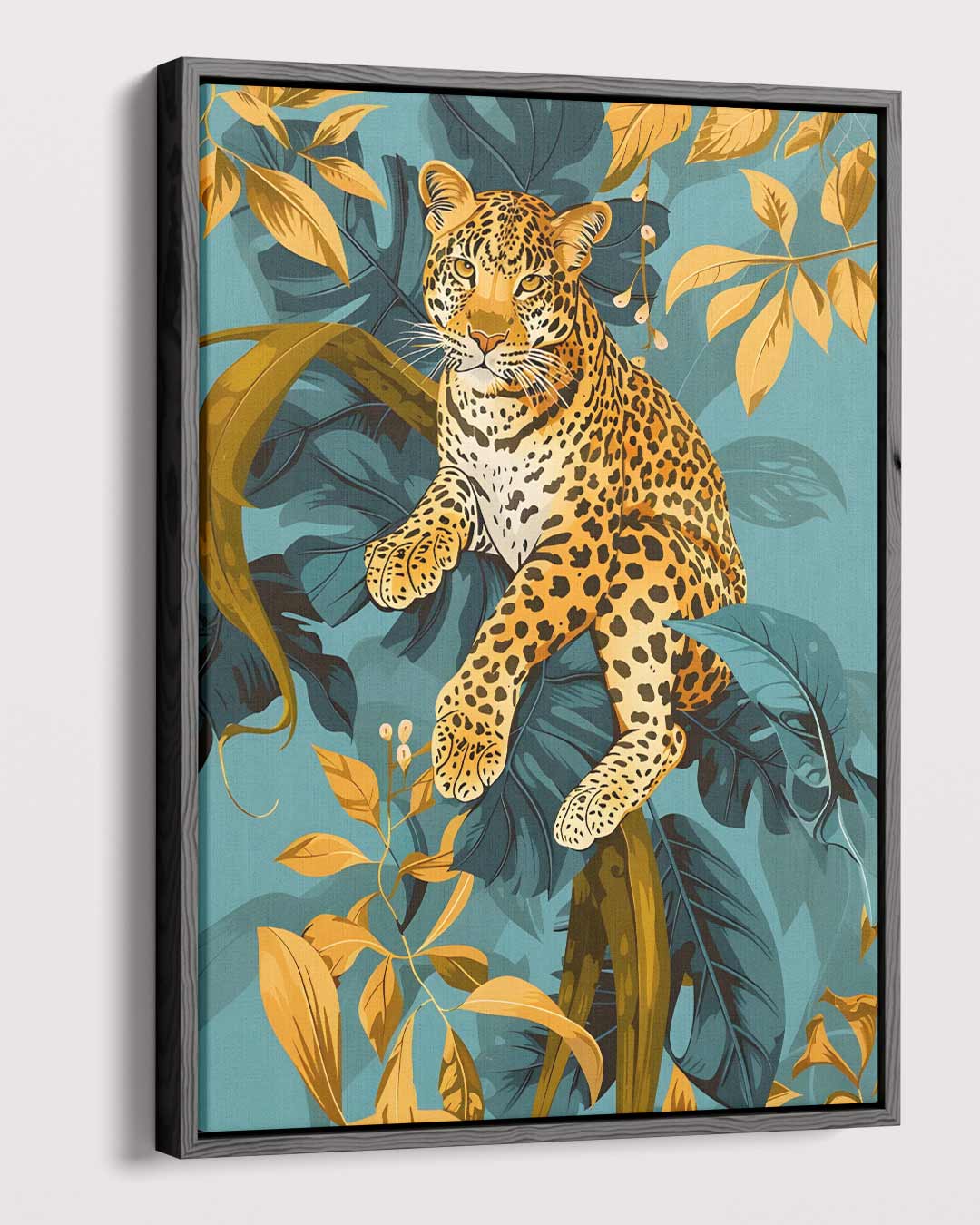 Luipaard in de Jungle Kunstwerk-canvas-dibond-plexiglas-wanddecoratie-WallArtistic