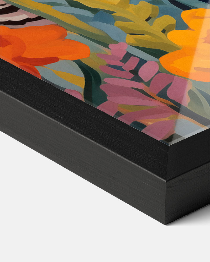 Bloemenpracht met Vrouw en Katten Poster-WallArtistic