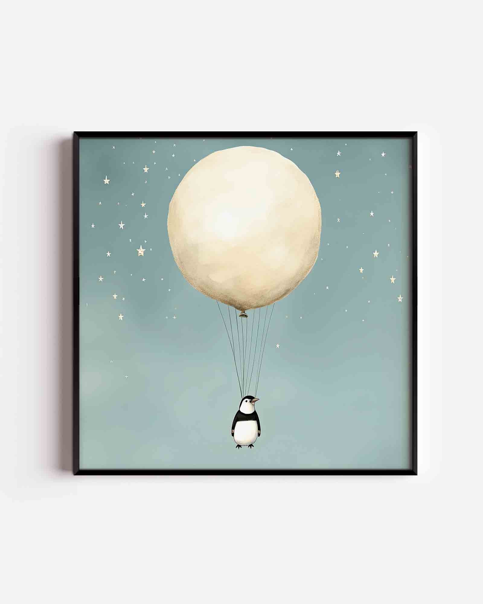 Pinguïn met ballon Poster