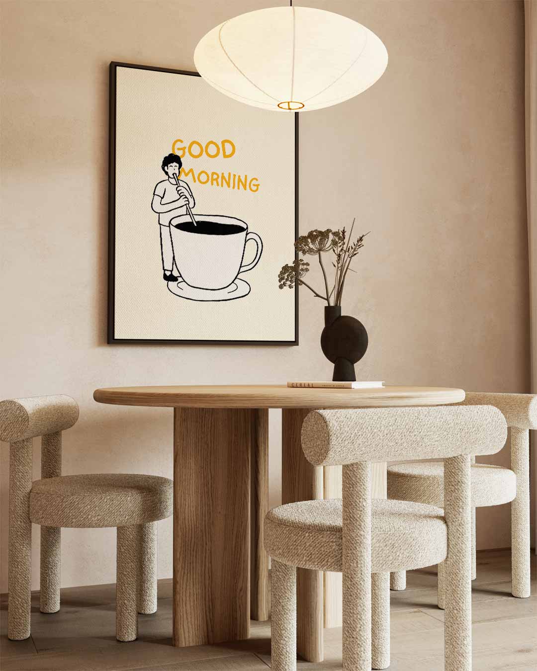 Goedemorgen Illustratie Kunstwerk-canvas-dibond-plexiglas-wanddecoratie-WallArtistic