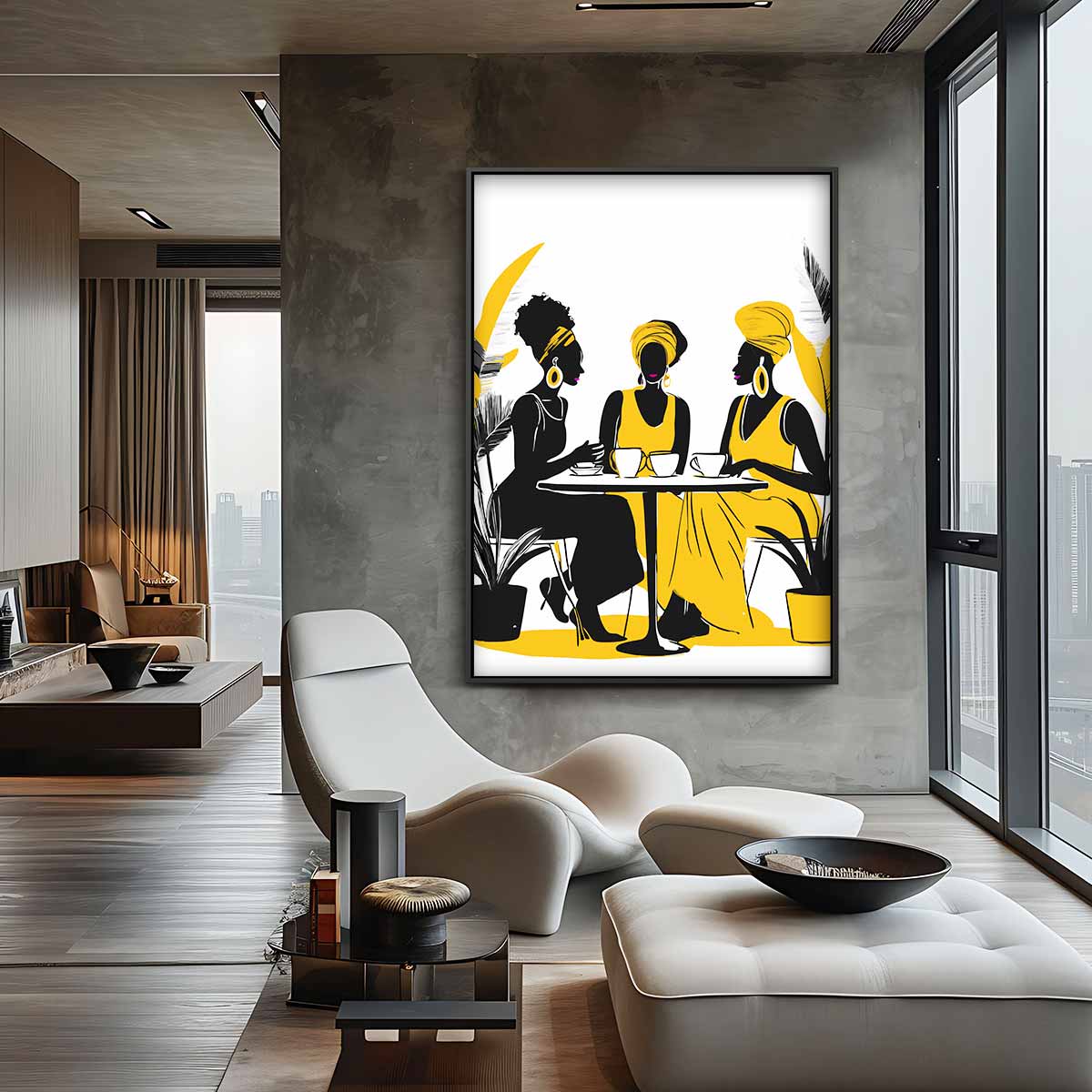 Gezellig Terras Tafereel Kunstwerk-canvas-dibond-plexiglas-wanddecoratie-WallArtistic