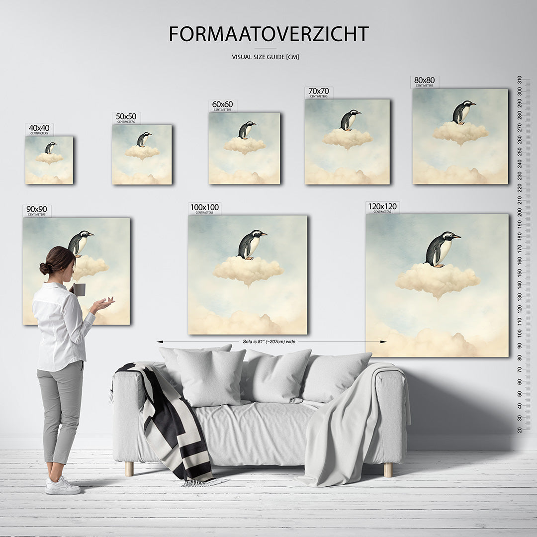 Dromerige pinguïn Kunstwerk