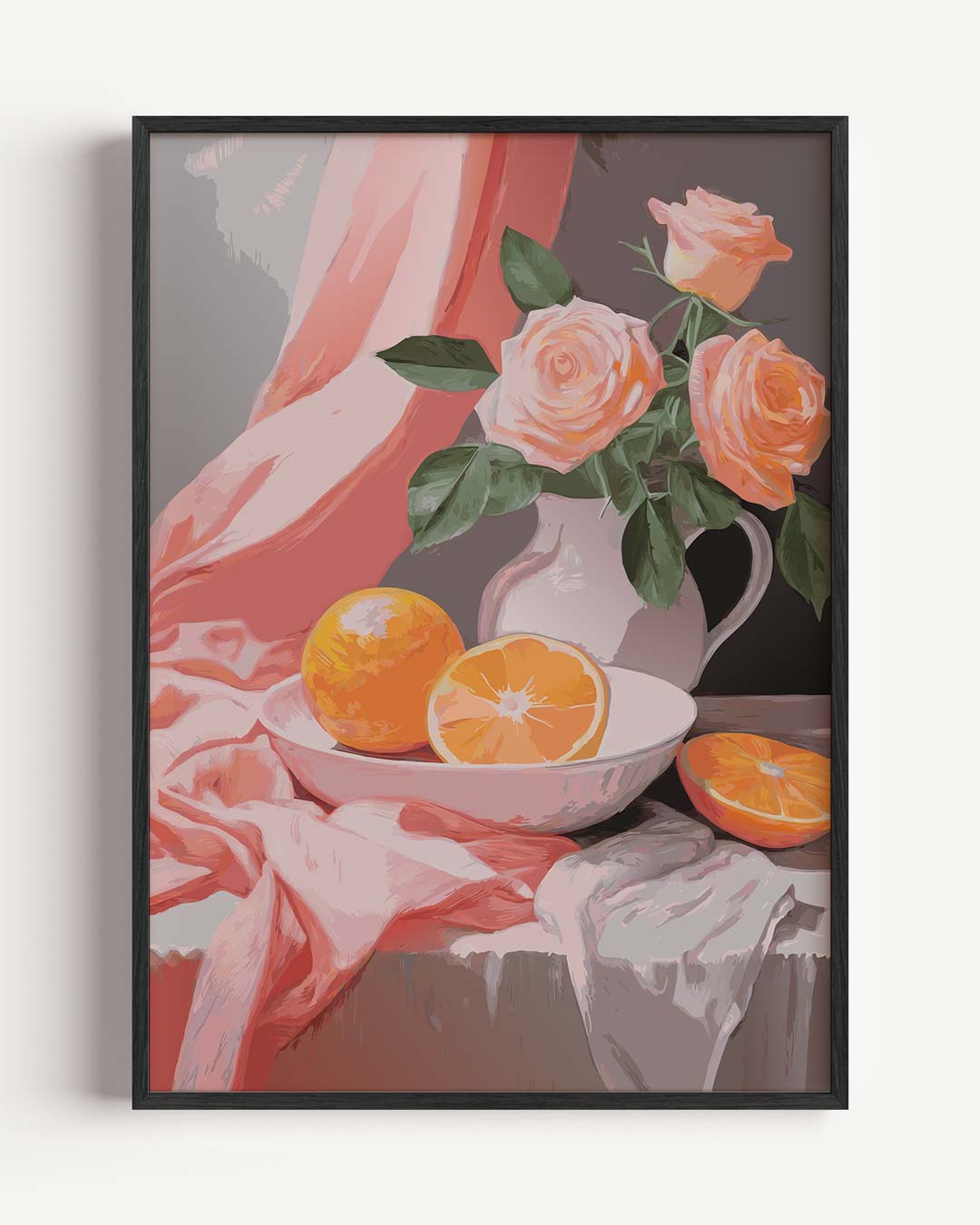 Romantische Rozen en Sinaasappels Poster