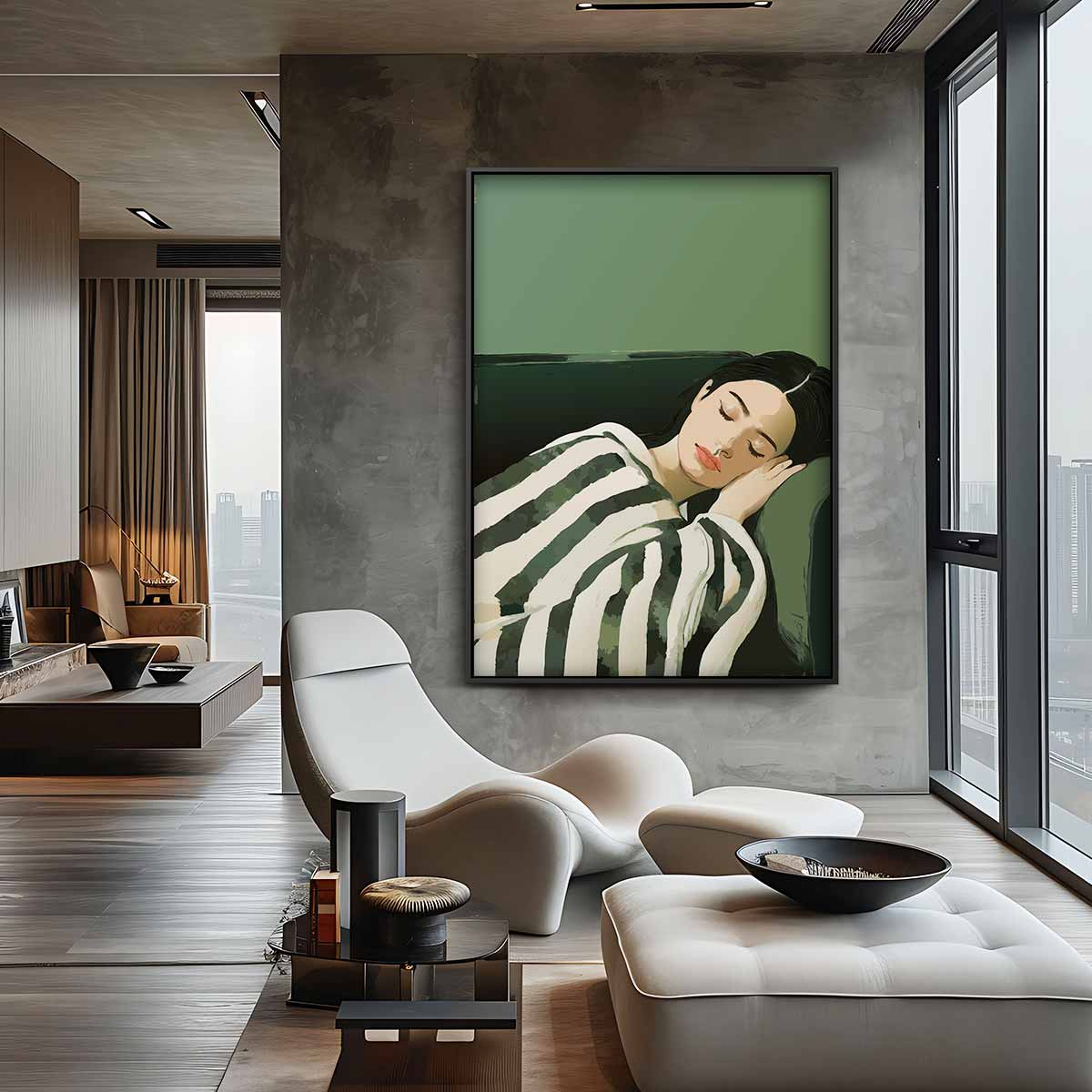 Rustgevende Slaap Kunstwerk-canvas-dibond-plexiglas-wanddecoratie-WallArtistic