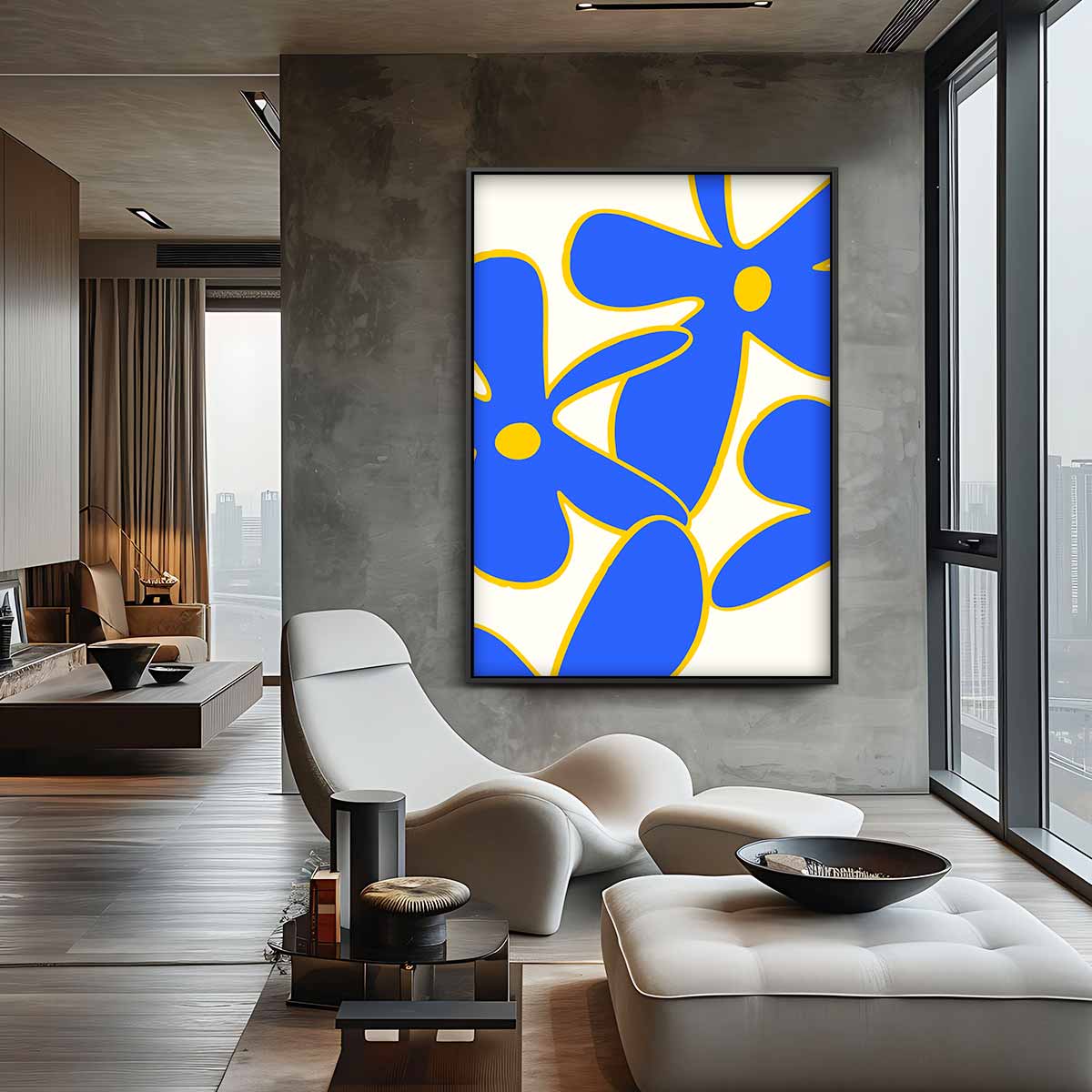Bloemenpracht in Blauw Kunstwerk-canvas-dibond-plexiglas-wanddecoratie-WallArtistic
