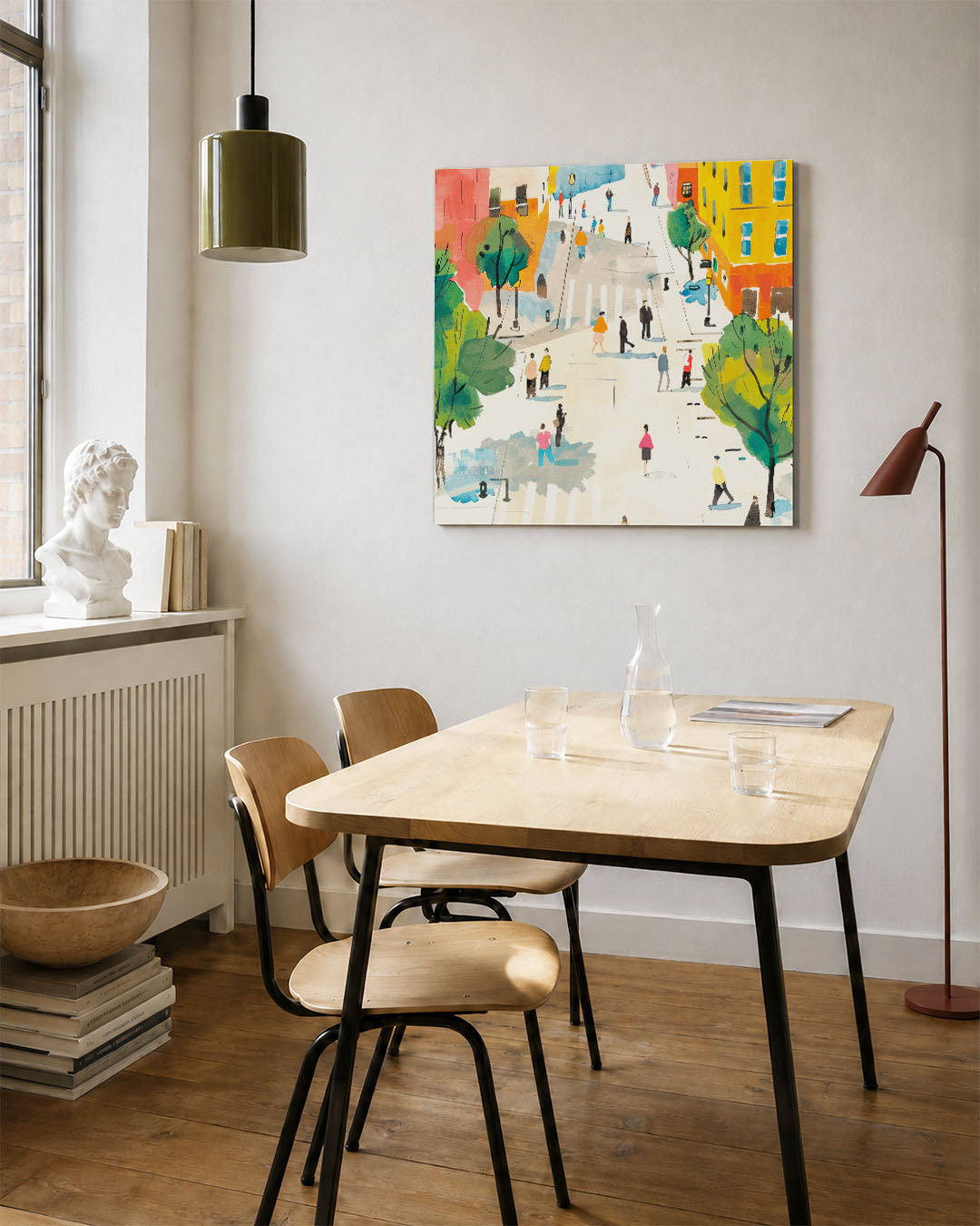 Stadsleven in kleur Kunstwerk