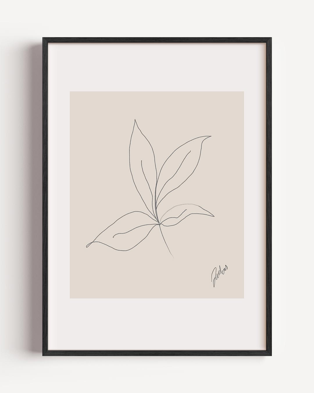 Minimalistische Bladeren Illustratie Poster-WallArtistic