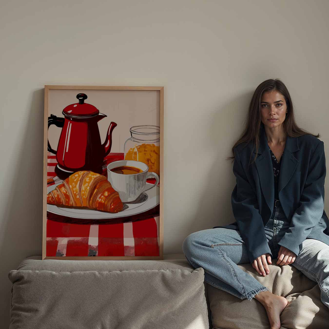 Franse Ontbijt Sfeerposter-WallArtistic
