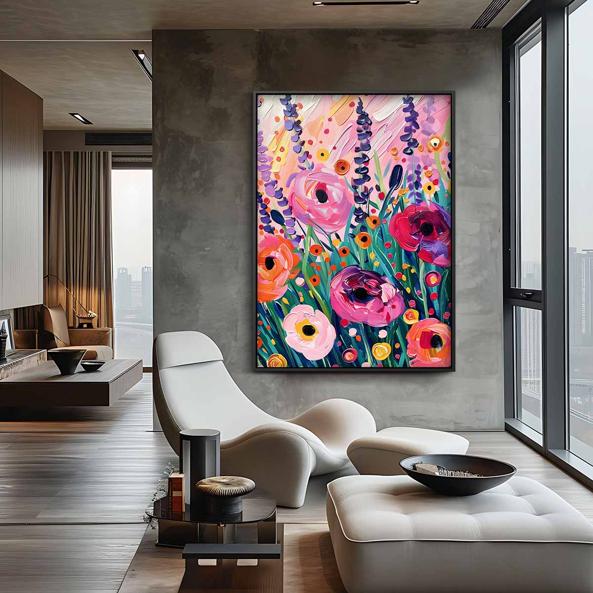Bloemenweelde op Doek Kunstwerk-canvas-dibond-plexiglas-wanddecoratie-WallArtistic
