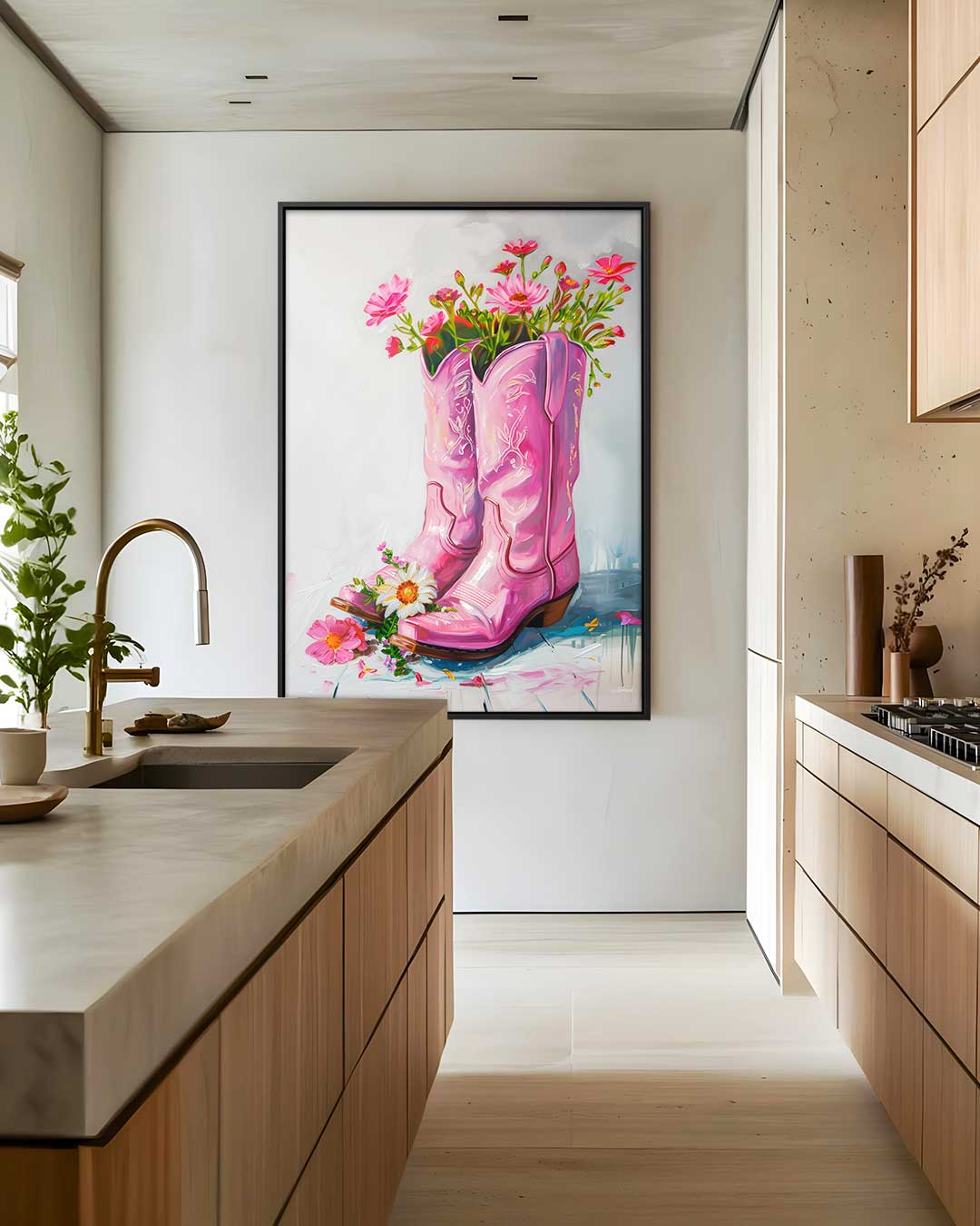 Bloemenlaarzen Kunstwerk Kunstwerk-canvas-dibond-plexiglas-wanddecoratie-WallArtistic