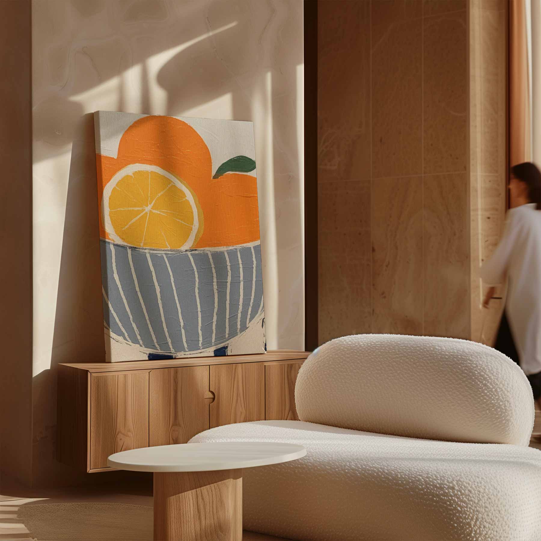 Zonnige Citrus Kom Kunstwerk-canvas-dibond-plexiglas-wanddecoratie-WallArtistic