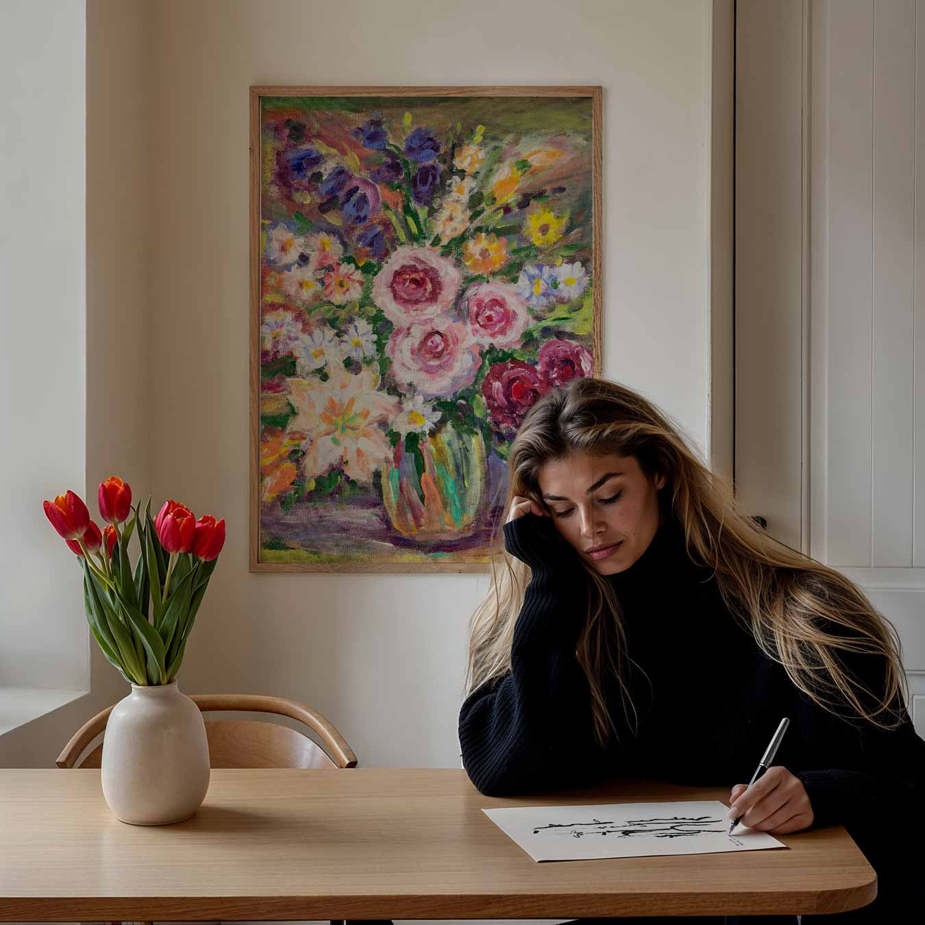 Bloemenvaas Poster-WallArtistic