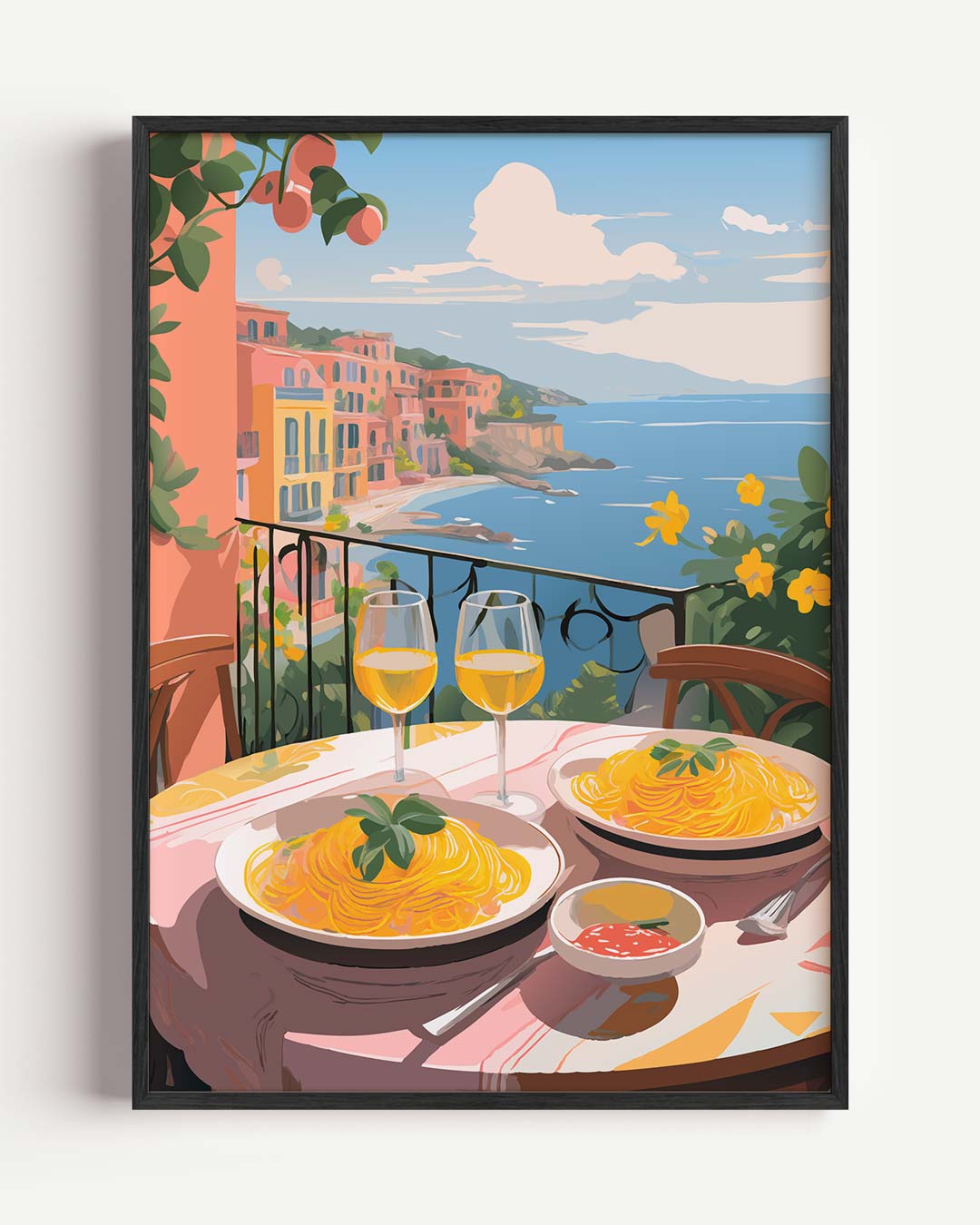 Romantisch Uitzicht op de Amalfikust Poster-WallArtistic