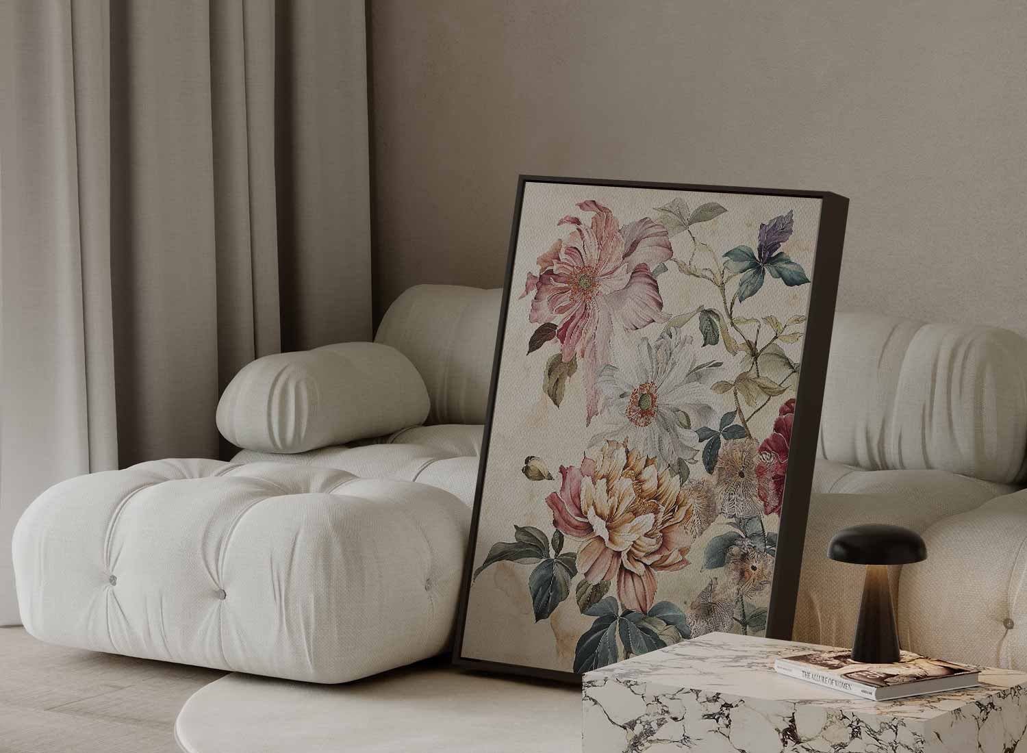 Bloemenpracht in Aquarel Kunstwerk-canvas-dibond-plexiglas-wanddecoratie-WallArtistic