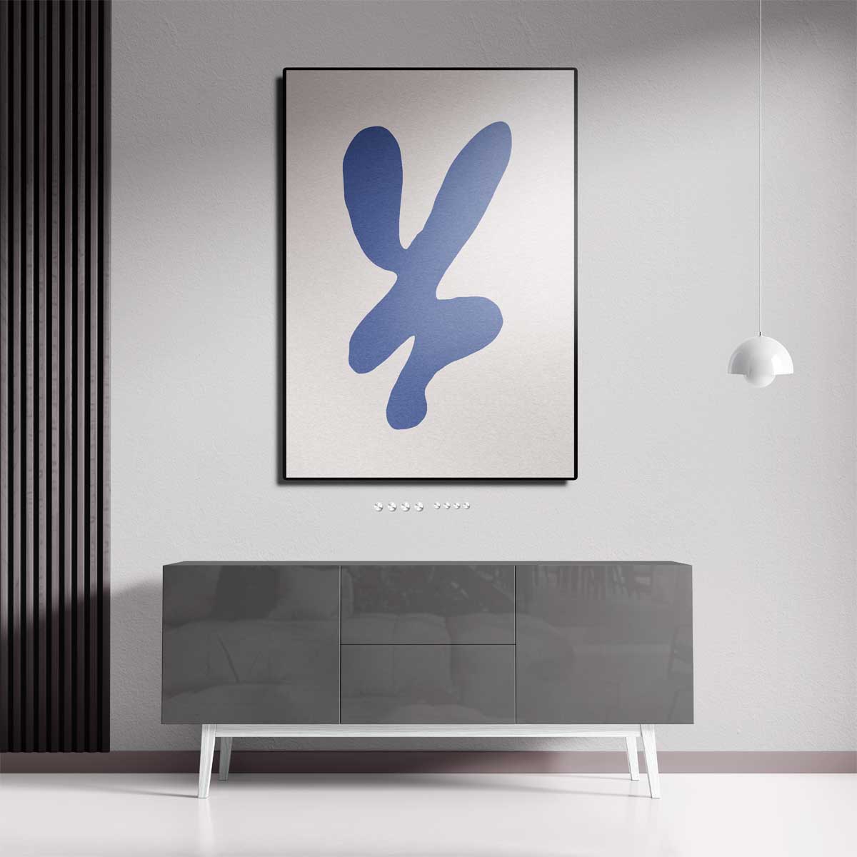 Abstracte Blauwe Stijl Kunstwerk-canvas-dibond-plexiglas-wanddecoratie-WallArtistic