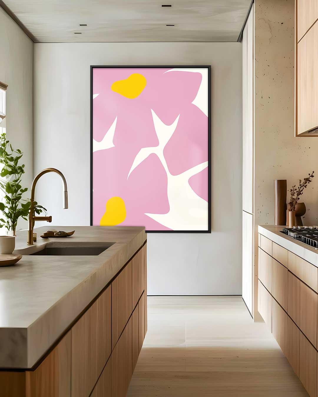 Vrolijke Bloemen Abstract Kunstwerk-canvas-dibond-plexiglas-wanddecoratie-WallArtistic