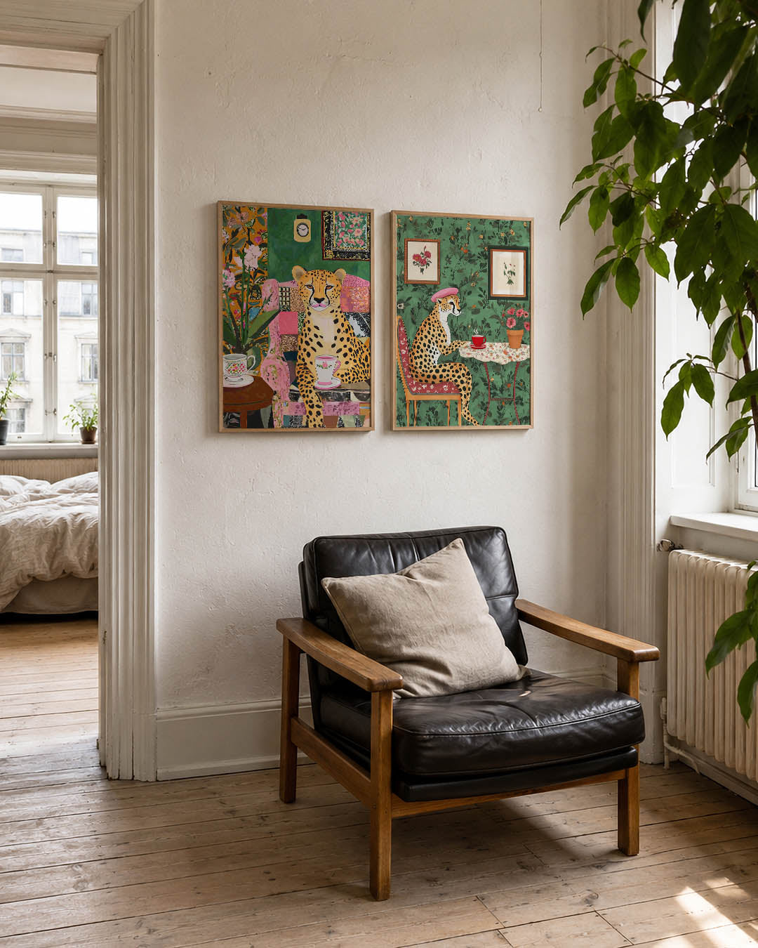 Kleurrijk diereninterieur Posterset