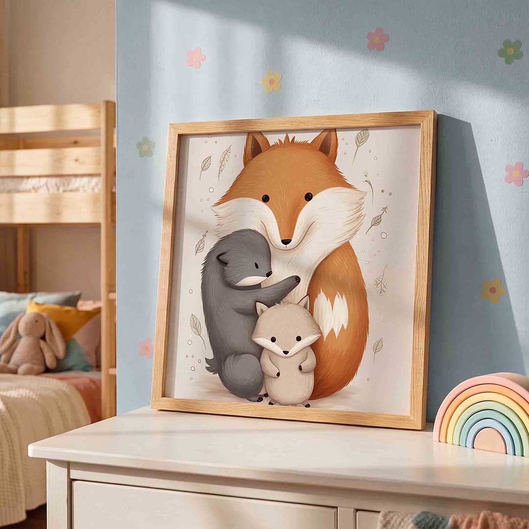 Vossenfamilie Poster