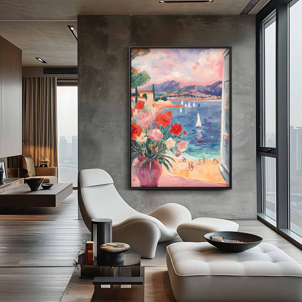 Uitzicht op een Mediterraan Paradijs Kunstwerk-canvas-dibond-plexiglas-wanddecoratie-WallArtistic