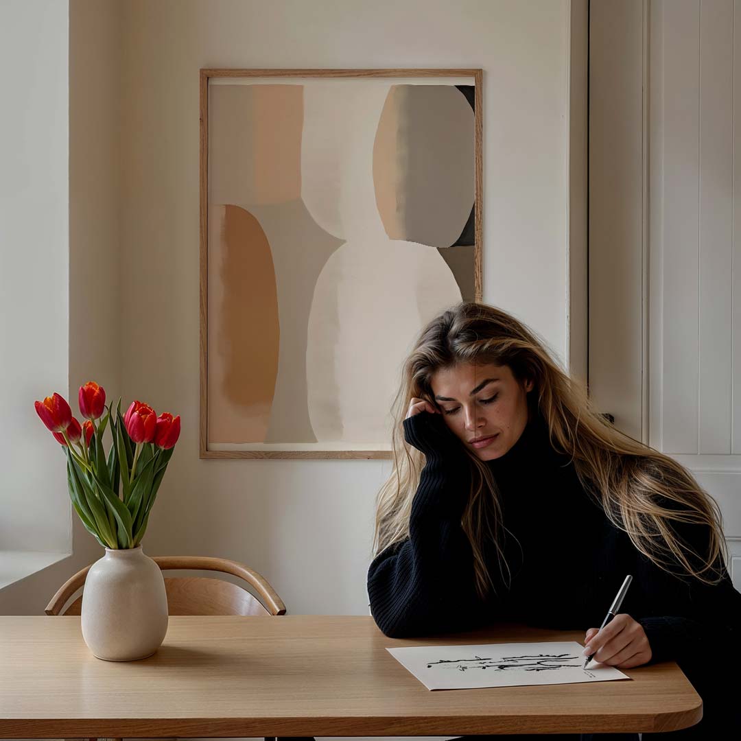 Abstracte Aardetinten Kunst Poster-WallArtistic