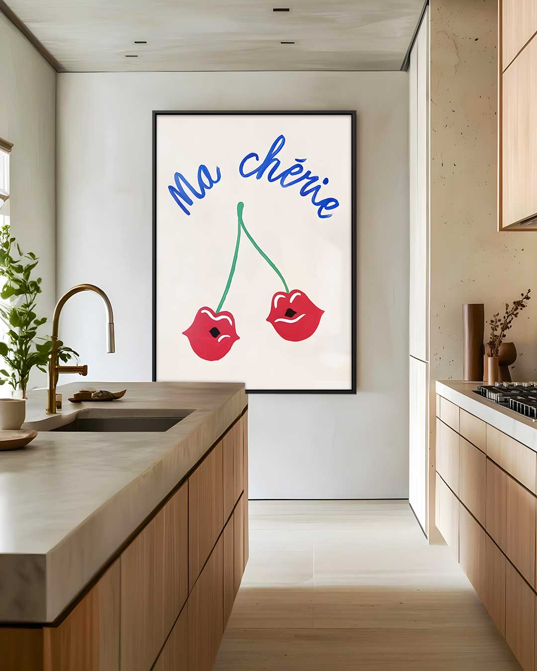 Ma Chérie Kersenlippen Kunstwerk-canvas-dibond-plexiglas-wanddecoratie-WallArtistic