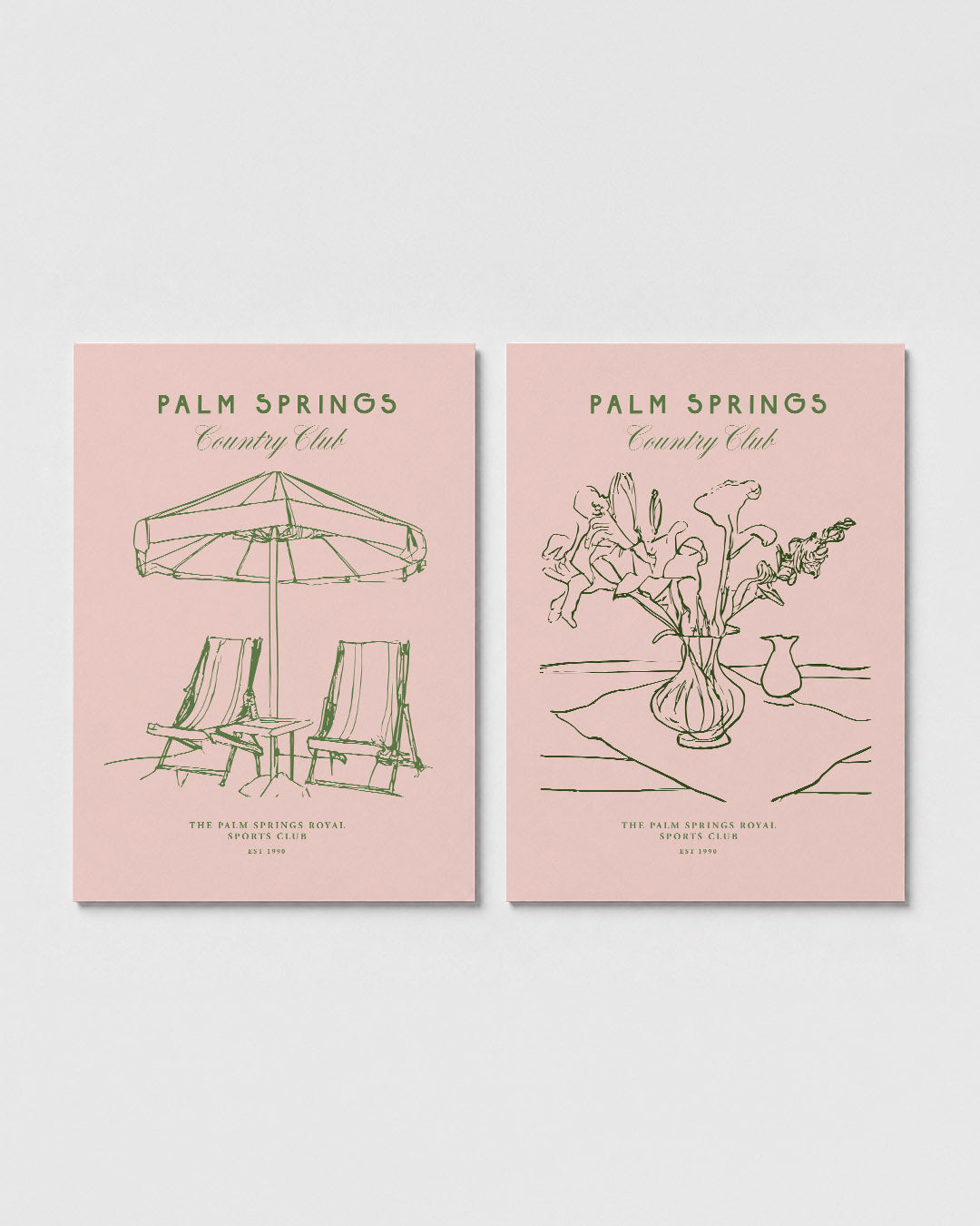 Zomerse lijnenschets Posterset