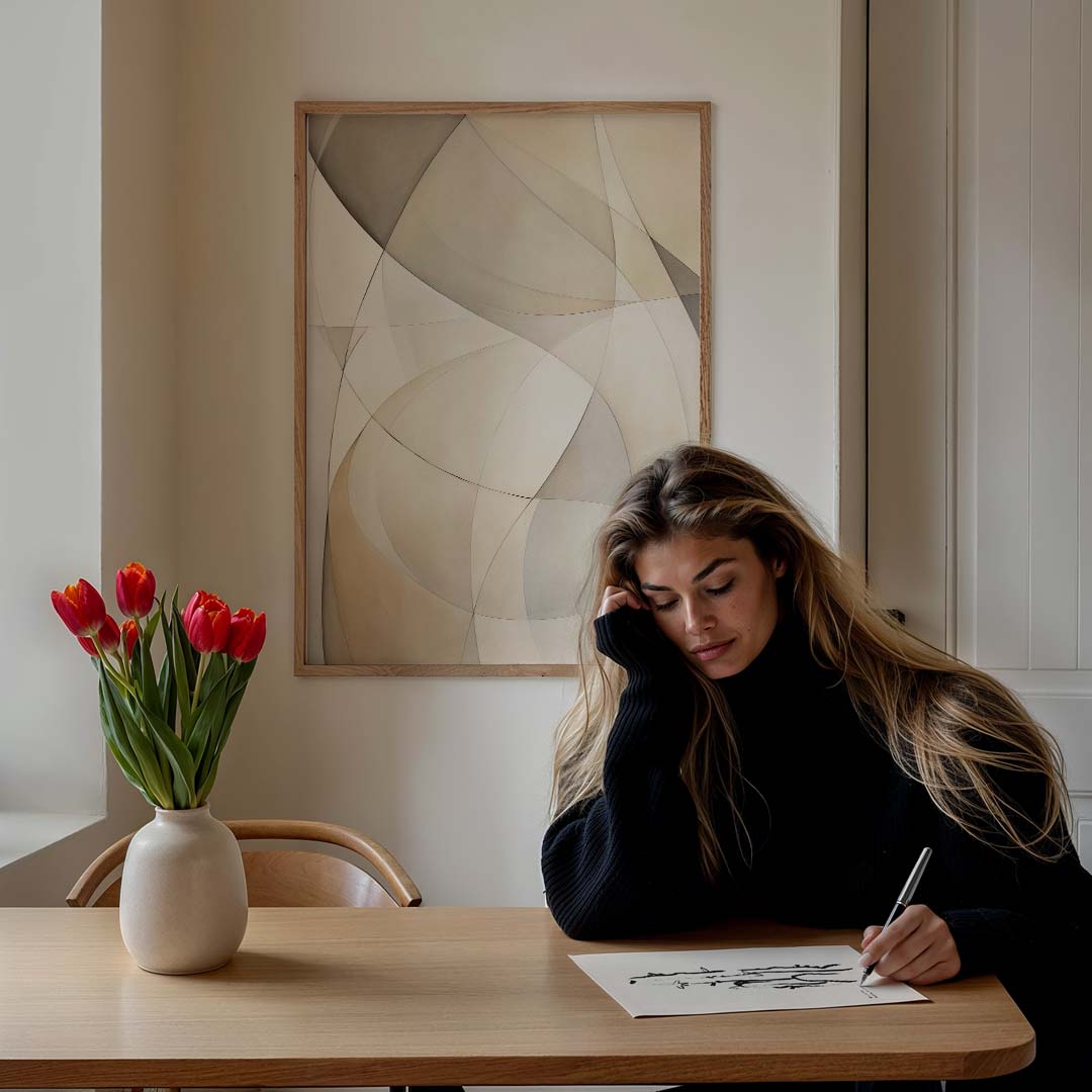 Zachte Abstracte Elegantie Poster-WallArtistic