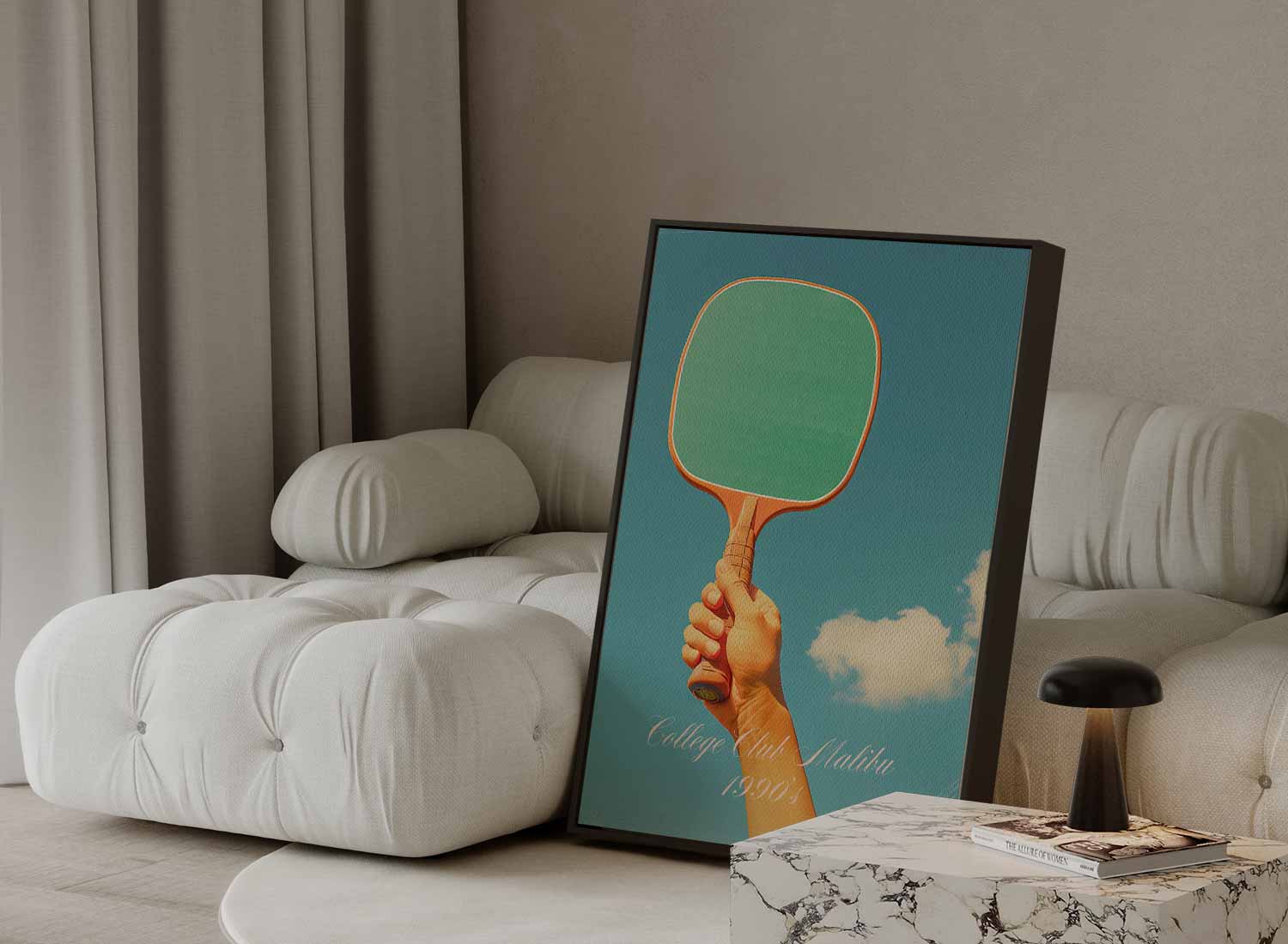 Vintage Tennis Racket Kunstwerk-canvas-dibond-plexiglas-wanddecoratie-WallArtistic
