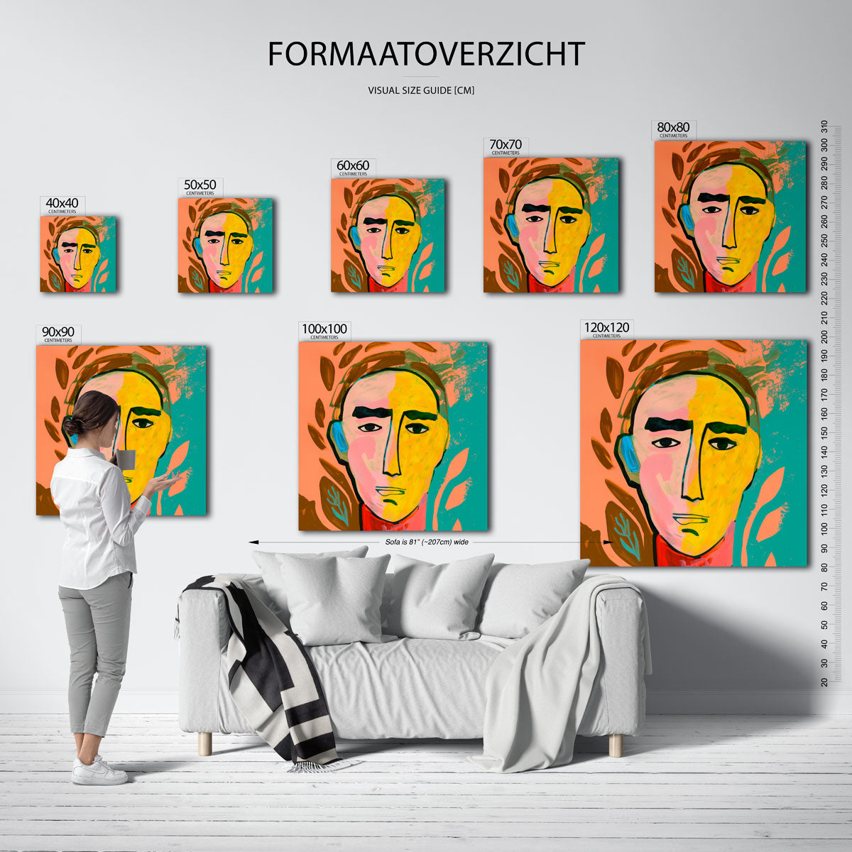 Abstracte gezichten Poster