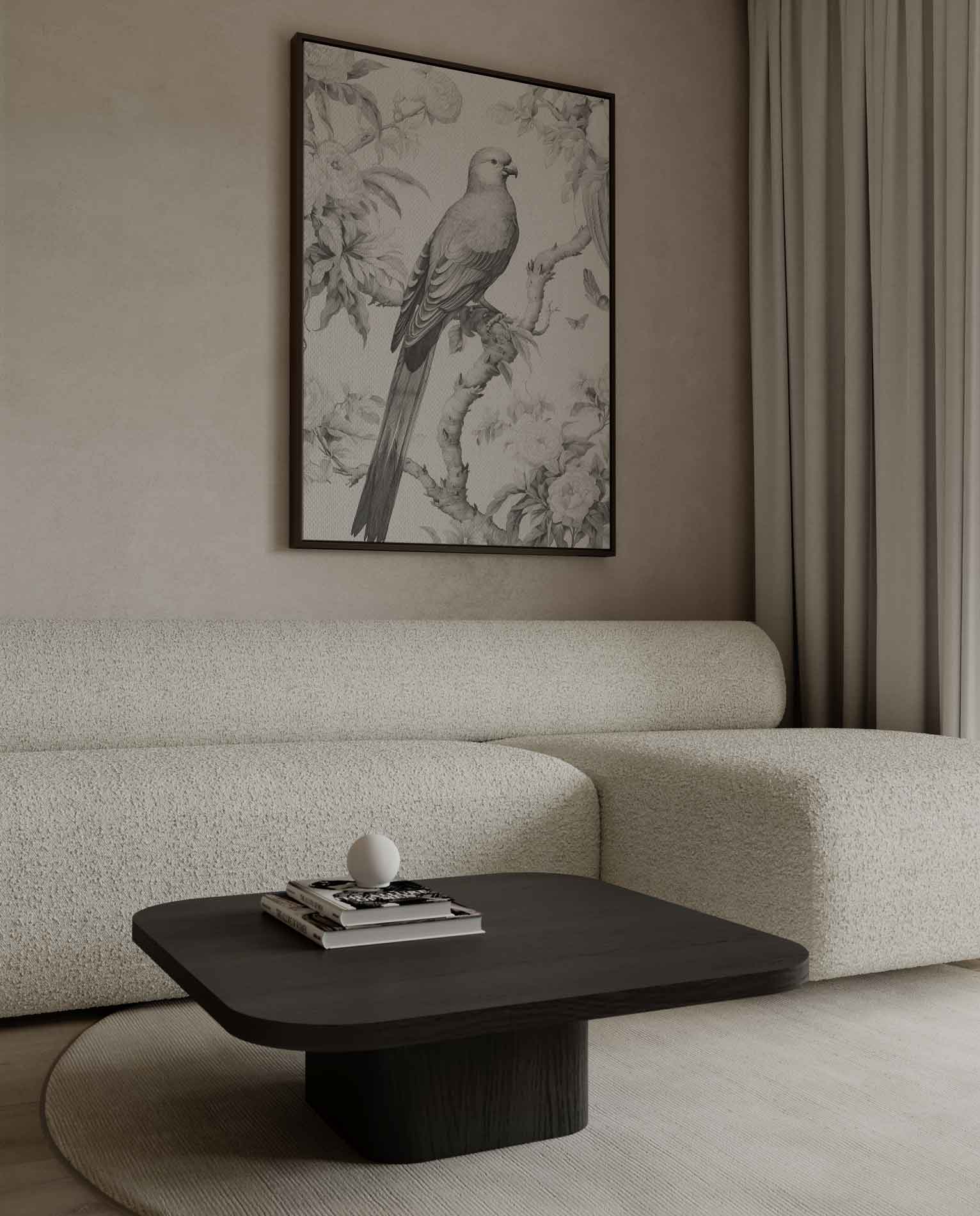 Elegante Parkiet in Bloemenpracht Kunstwerk-canvas-dibond-plexiglas-wanddecoratie-WallArtistic