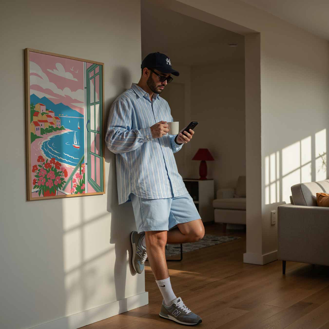 Zonnige Mediterrane Uitzicht Poster-WallArtistic