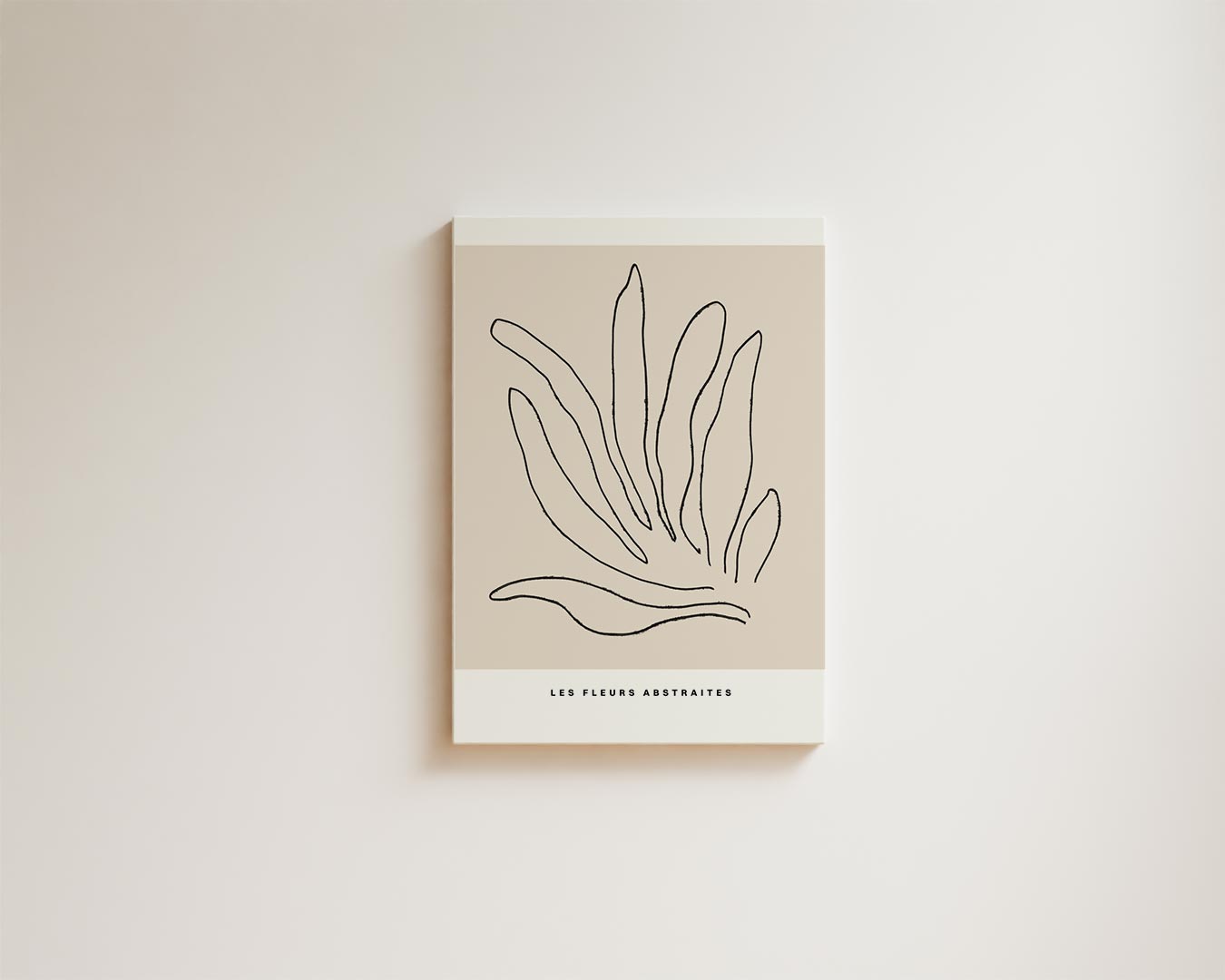 Abstracte Bloemenlijntekening Kunstwerk-canvas-dibond-plexiglas-wanddecoratie-WallArtistic