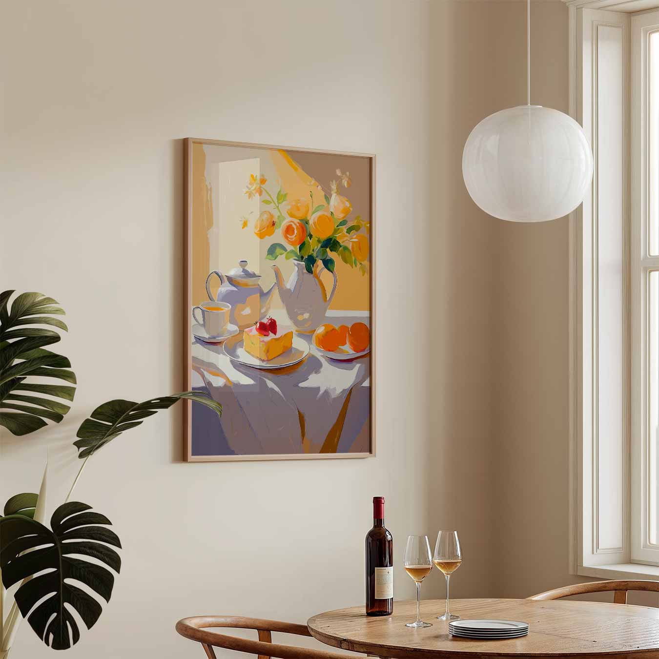 Zonnige Theetijd Stilleven Poster-WallArtistic