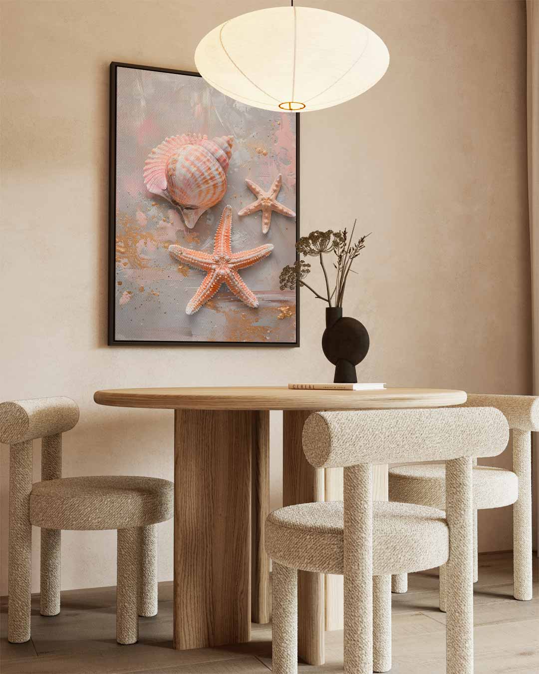 Schelpen en Zeesterren Kunstwerk Kunstwerk-canvas-dibond-plexiglas-wanddecoratie-WallArtistic