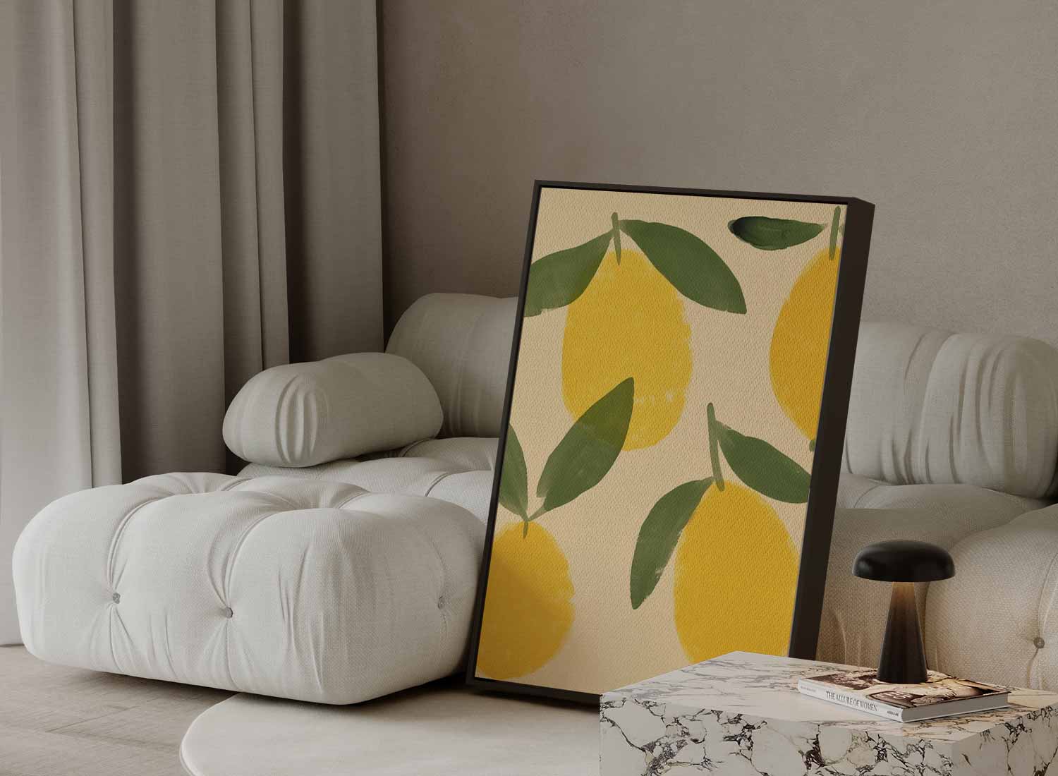 Zonnige Citroenfantasie Kunstwerk-canvas-dibond-plexiglas-wanddecoratie-WallArtistic