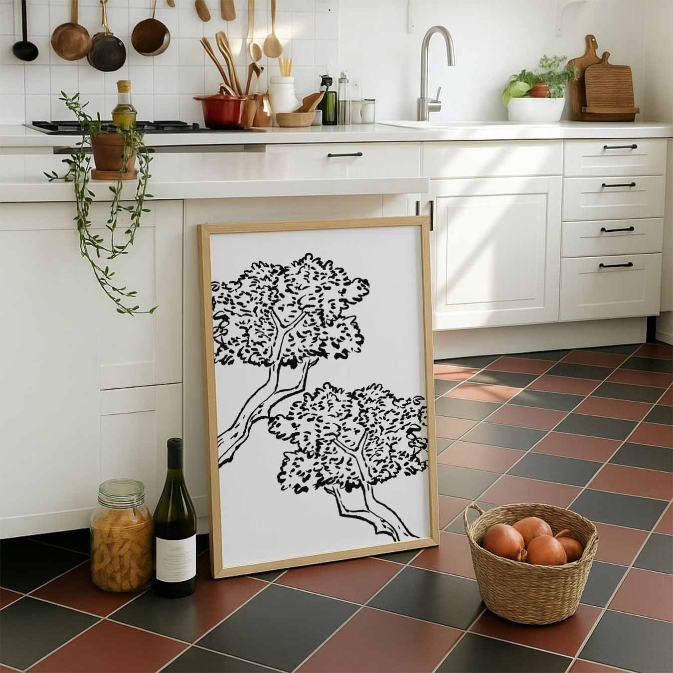 Elegante Bomen Illustratie Poster