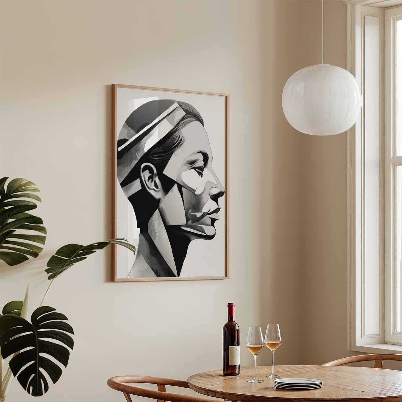 Abstracte Vrouwelijke Portretposter-WallArtistic