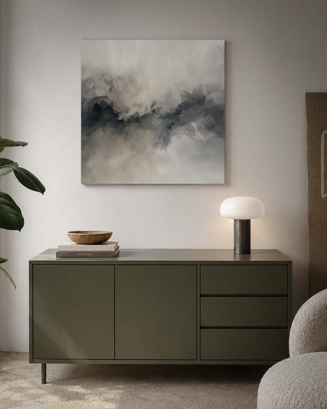 Vloeiende grijstinten Kunstwerk