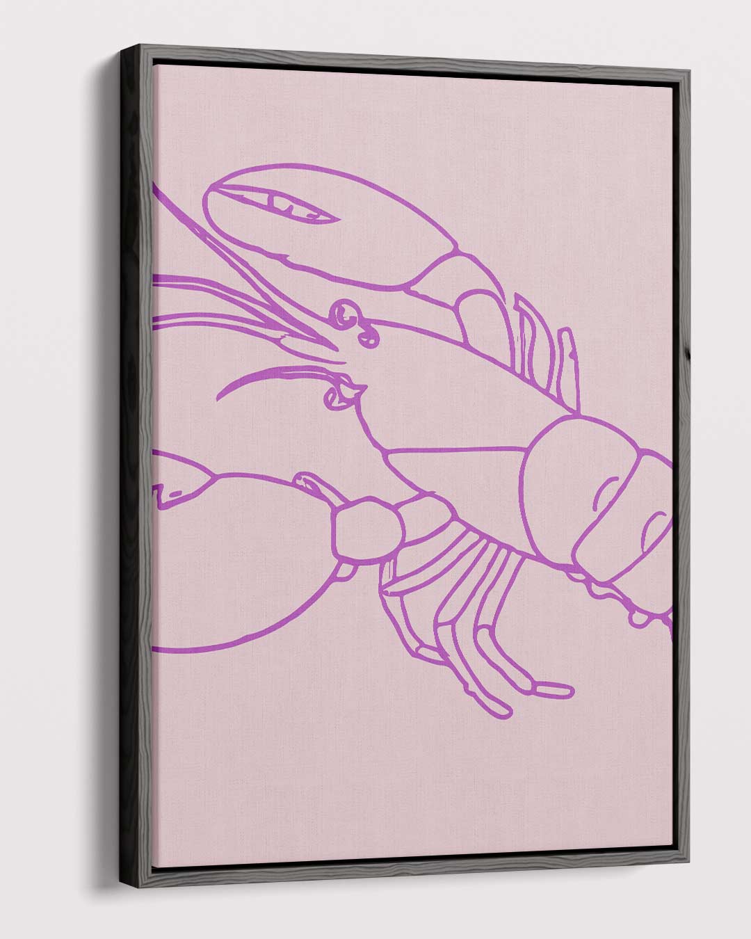 Vrolijke Roze Kreeft Illustratie Kunstwerk-canvas-dibond-plexiglas-wanddecoratie-WallArtistic