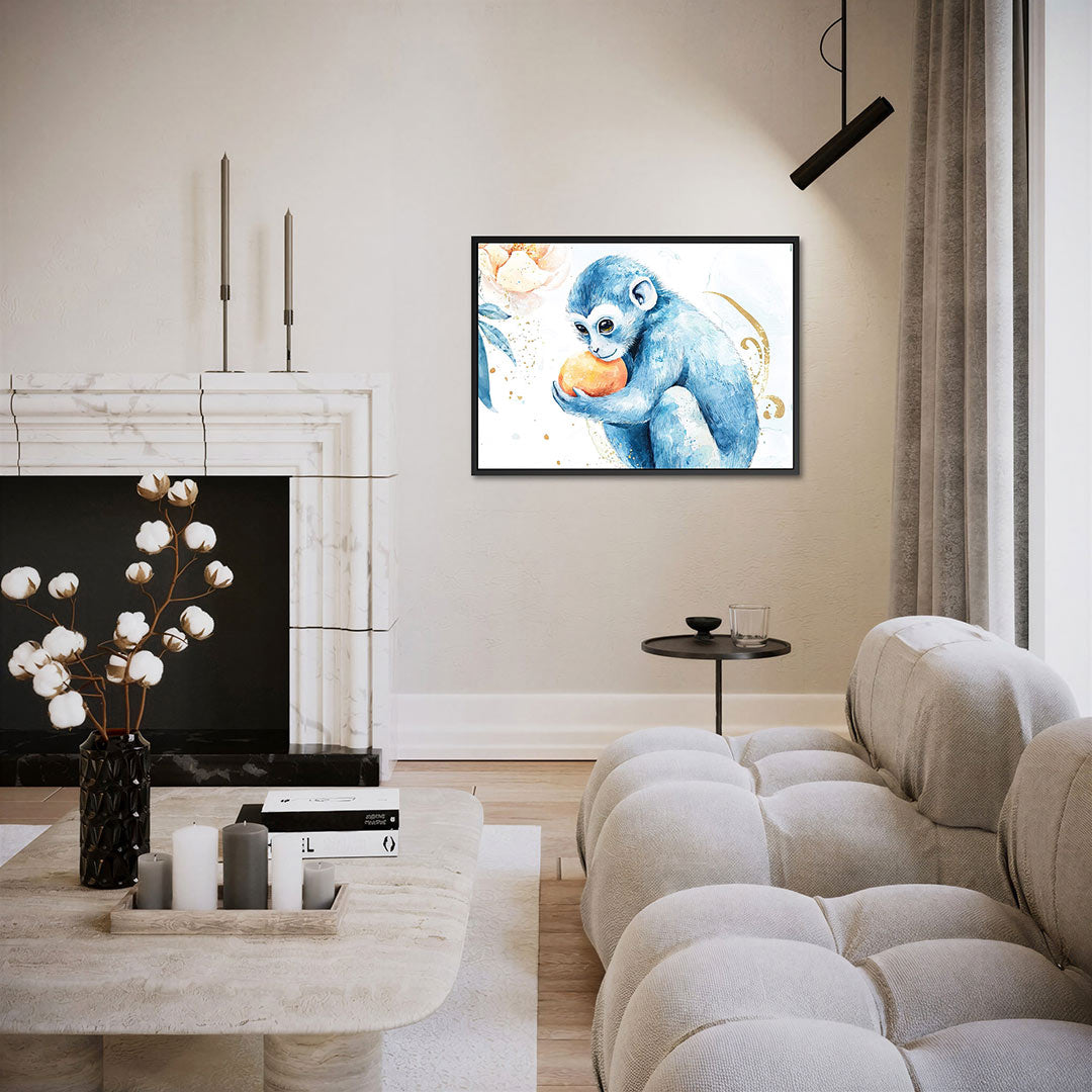 Dromerige blauwe aap Kunstwerk