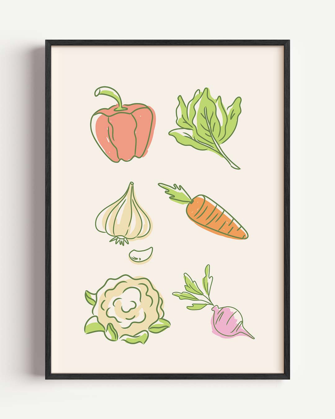 Vrolijke Groente Illustratie Poster-WallArtistic