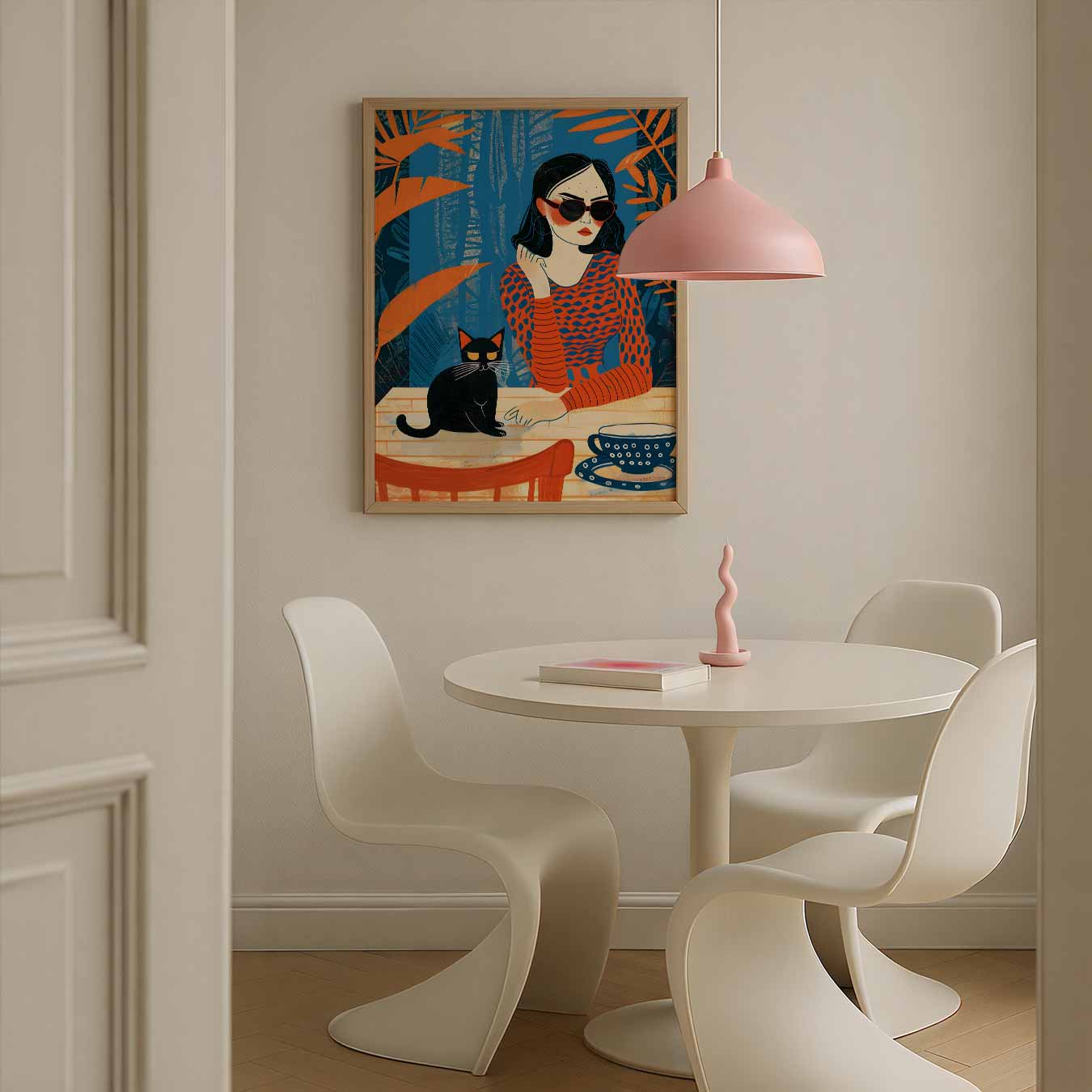 Stijlvolle Kat en Vrouw Poster