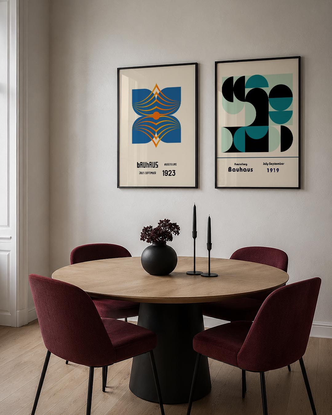 Kleurrijke lijnenspel Posterset