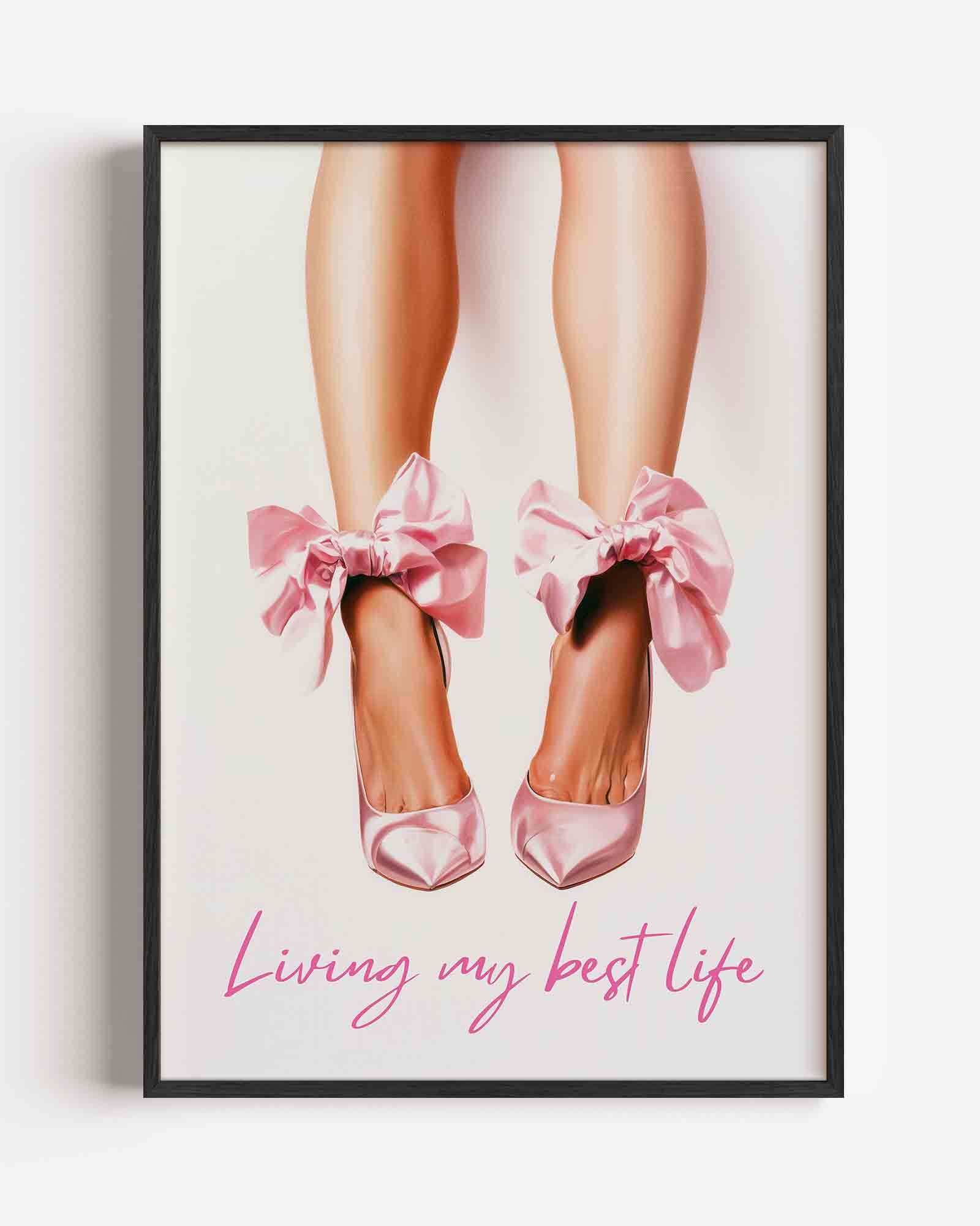 Roze strik schoenen Poster