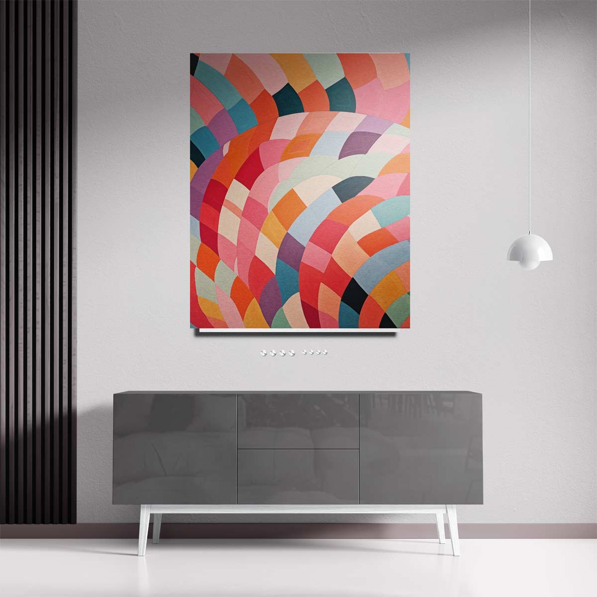 Kleurrijke Abstracte Harmonie Kunstwerk-canvas-dibond-plexiglas-wanddecoratie-WallArtistic